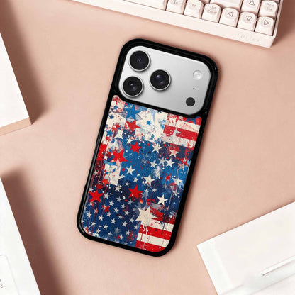 iPhone 17 Pro Case — Patriotic Stars And Stripes American Galaxy, Personalized Phone Case