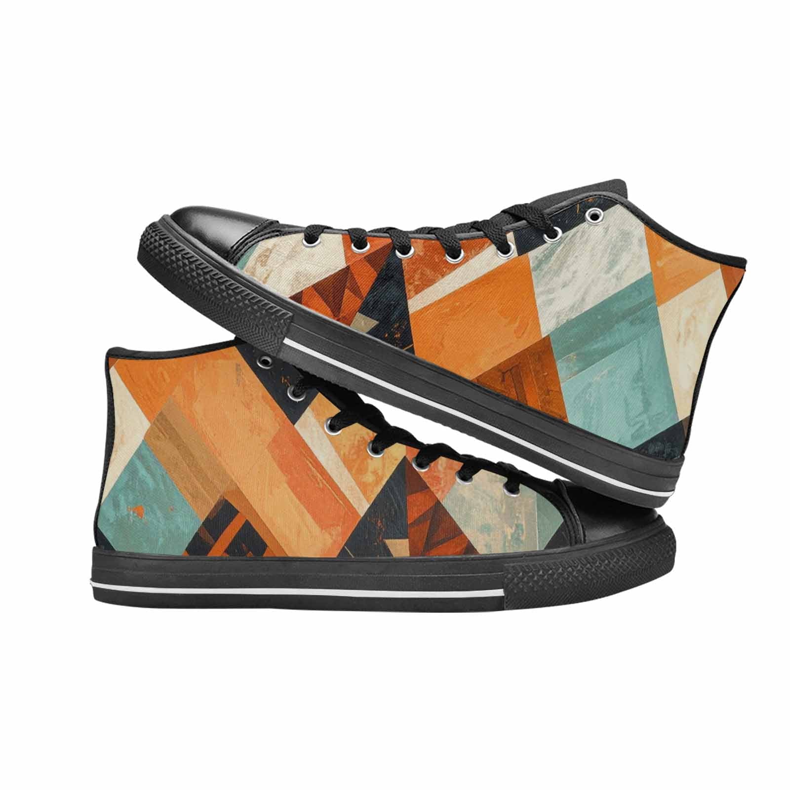 MEN'S Southwestern Geometric Diamond High Top Canvas Cottagecore Custom Shoes
