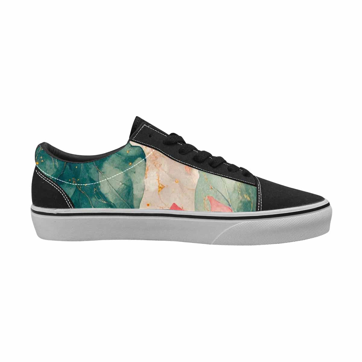 MEN'S Marble Floral Canvas Lace-Up Vibrant Chaos Shoes