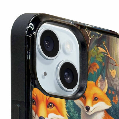 iPhone 15 Case — Fox Forest Fox Forest Pattern Hundreds, Custom Print Case Cover