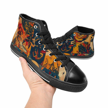 WOMEN'S Old School Tattoo High Top Canvas Aesthetic Custom Sneakers