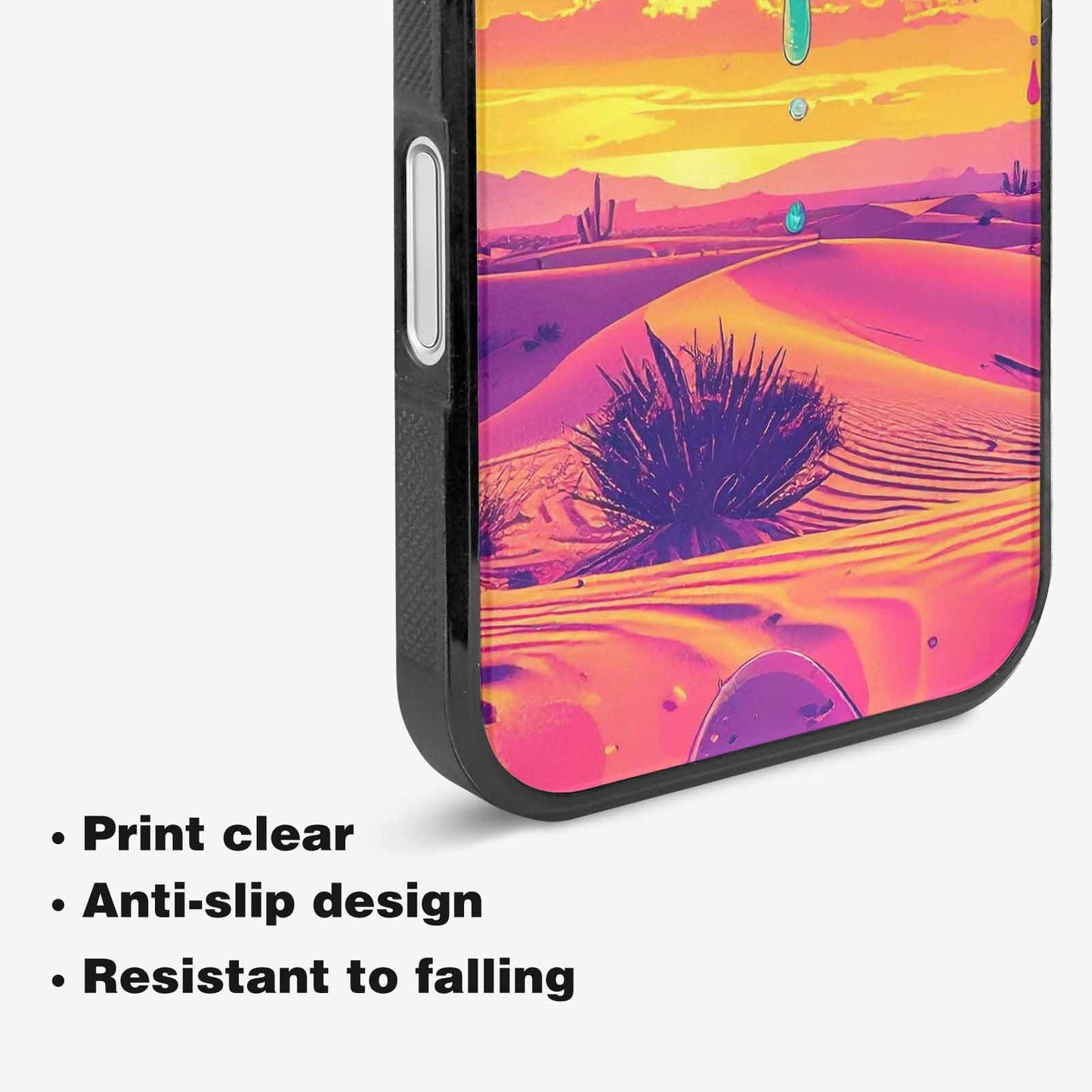 iPhone 16 Plus Case — Surrealist Dreamscape Pattern Melting Clocks Desert, Custom Phone Case