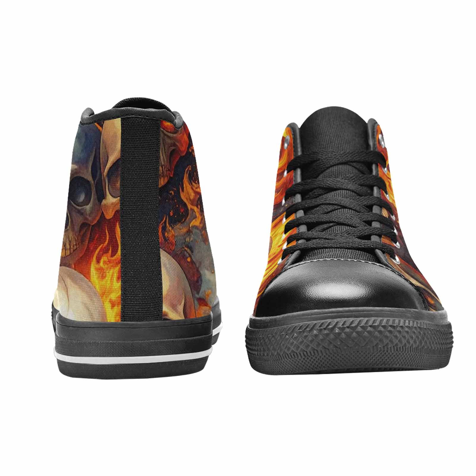 MEN'S Skulls - Flaming High Top Canvas Dark Academia Sneakers