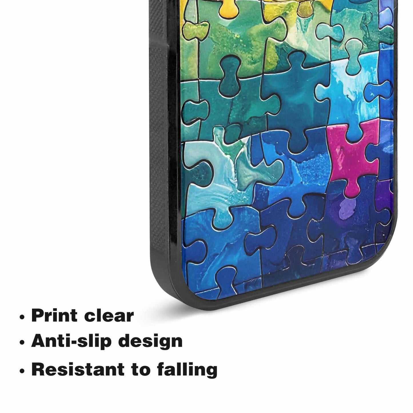 iPhone 15 Plus Case — Autism Puzzle Pieces Puzzle Piece Pattern, Custom Print Case Cover