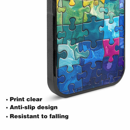 iPhone 15 Plus Case — Autism Puzzle Pieces Puzzle Piece Pattern, Custom Print Case Cover