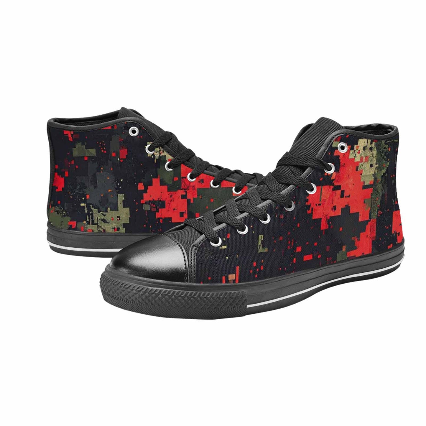 MEN'S Military Camouflage Blotch High Top Canvas Vivid Custom Sneakers