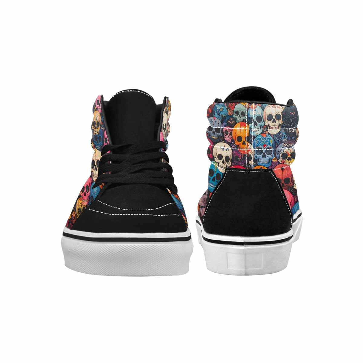MEN'S Skulls (general) Skulls High Top Canvas Wallpaper Art Sneakers