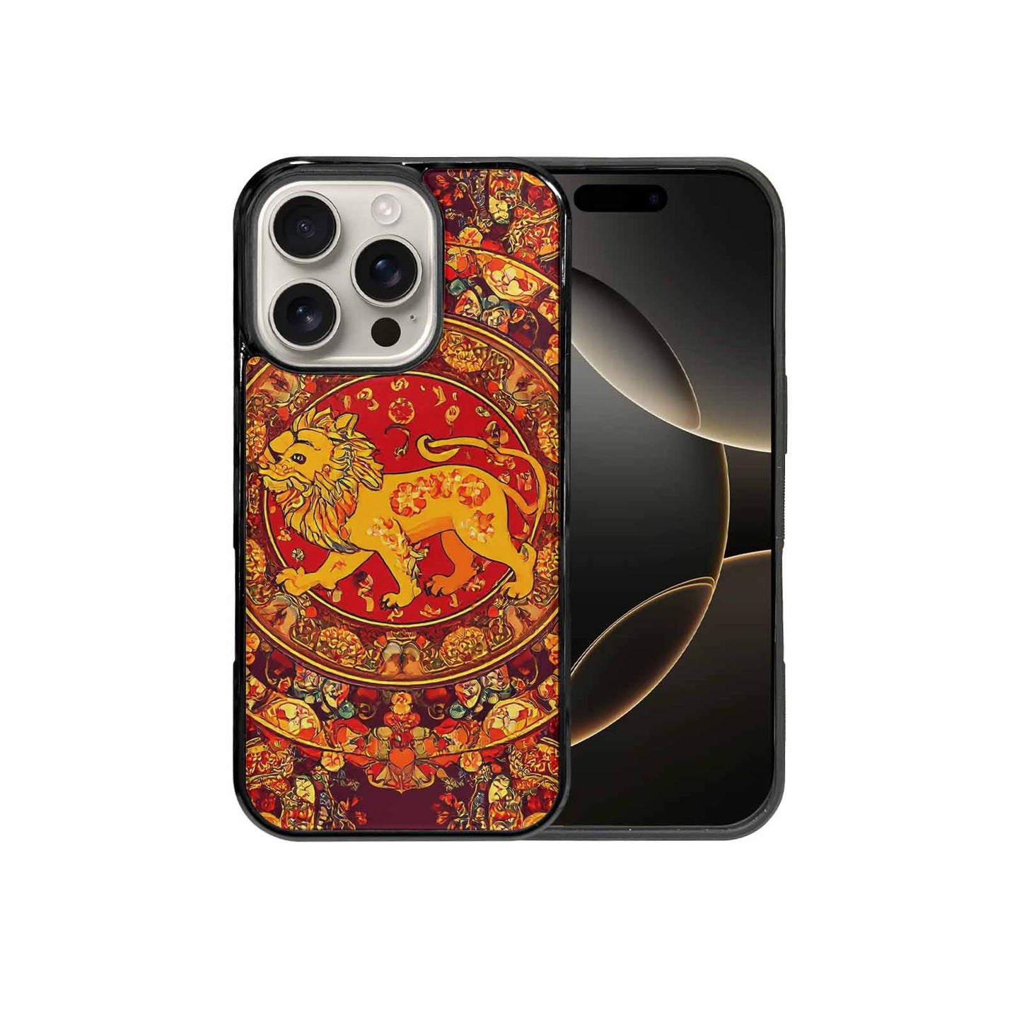 iPhone 16 Pro Case — Mandala Lions Art Seamless Pattern Vibrant, Custom Print Case Cover