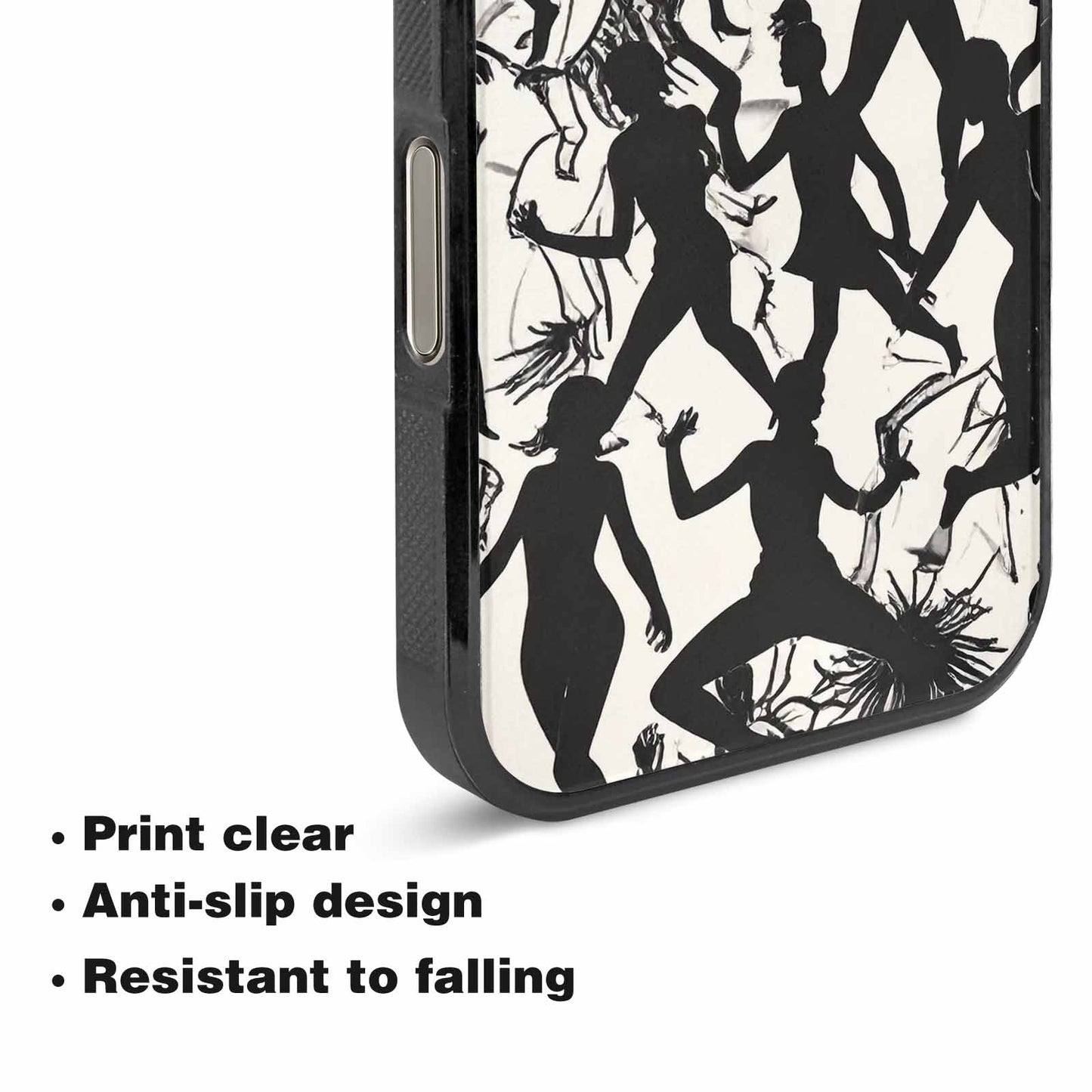 iPhone 16 Pro Max Case — Bold Dancing Figure Line Art Pattern, Custom Made Phone Cover