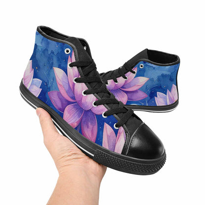 MEN'S Water Lilies Impressionist High Top Canvas Wallpaper Art Shoes