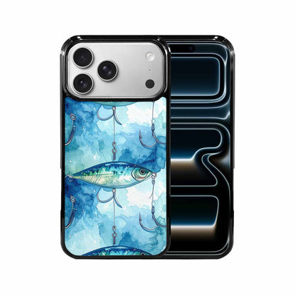 iPhone 17 Pro Max Case — Fishing Lure And Hook Watercolor Abstract, Custom Made Phone Cover