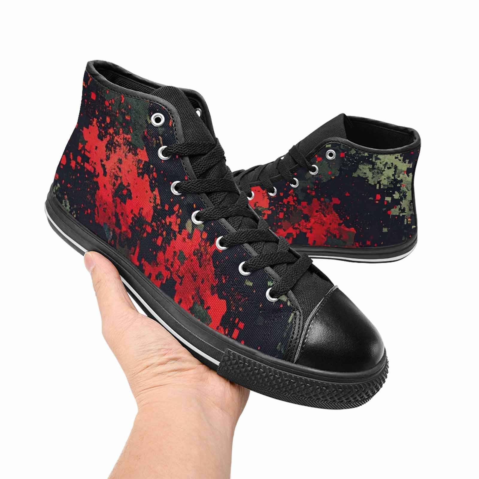 MEN'S Military Camouflage Blotch High Top Canvas Vivid Custom Sneakers