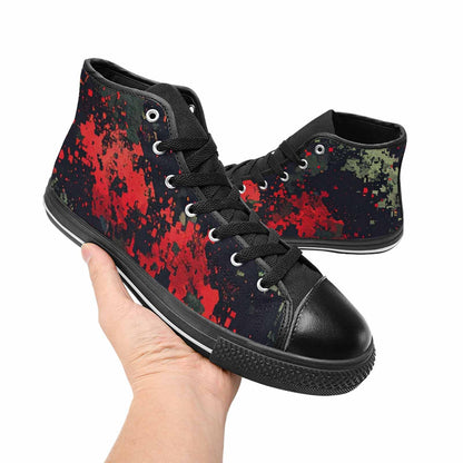 MEN'S Military Camouflage Blotch High Top Canvas Vivid Custom Sneakers