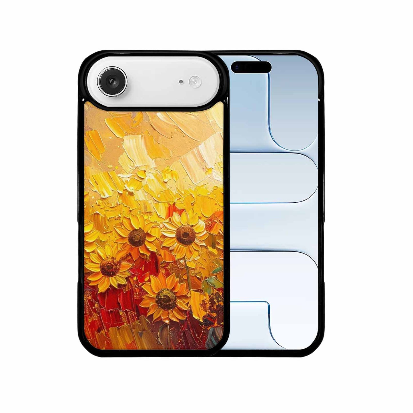iPhone 17 Air Case — Impressionist Sunflower Brushstroke Pattern Hundreds Floral, Custom Print Case Cover