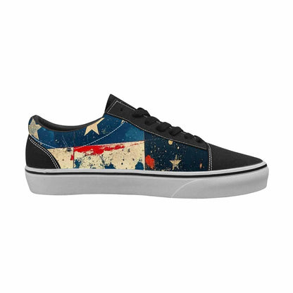 MEN'S American Flag Stars Canvas Lace-Up Grunge Custom Sneakers