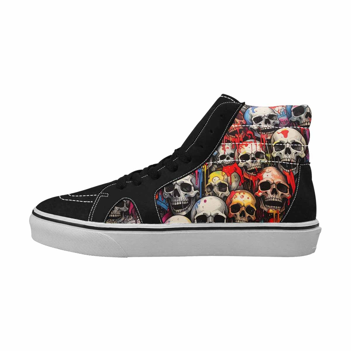 MEN'S Rainbow From Skull S High Top Canvas Surreal Custom Shoes