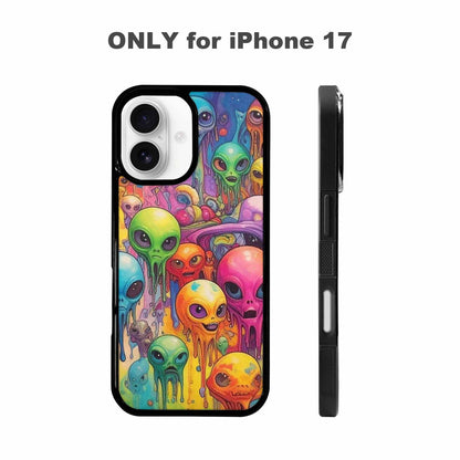 iPhone 17 Case — Melting Aliens Pattern Alien Scifi, Custom Made Phone Cover