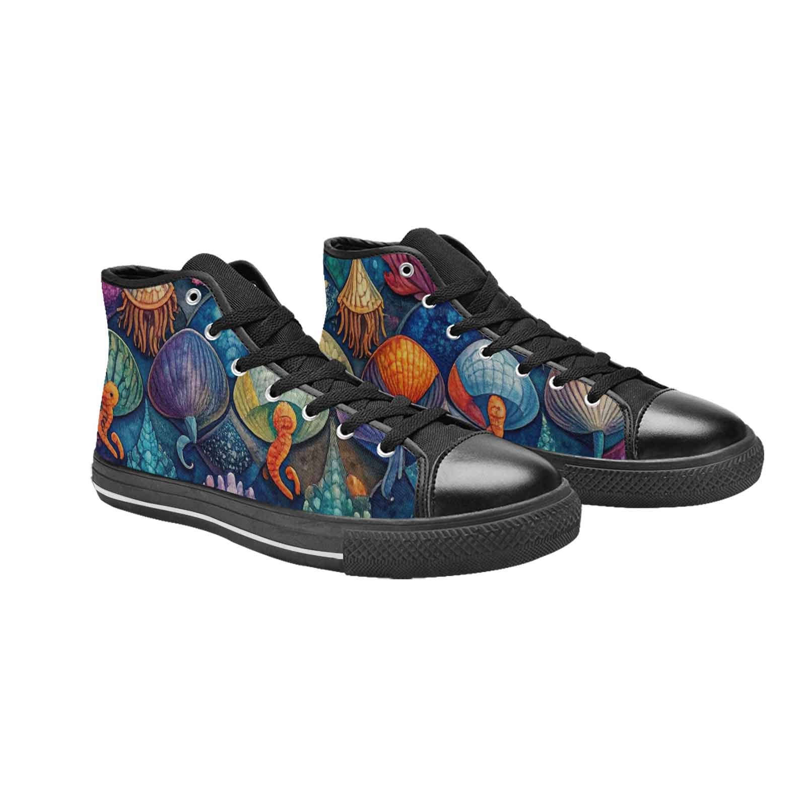 MEN'S Fish Scale Coral High Top Canvas Aesthetic Sneakers