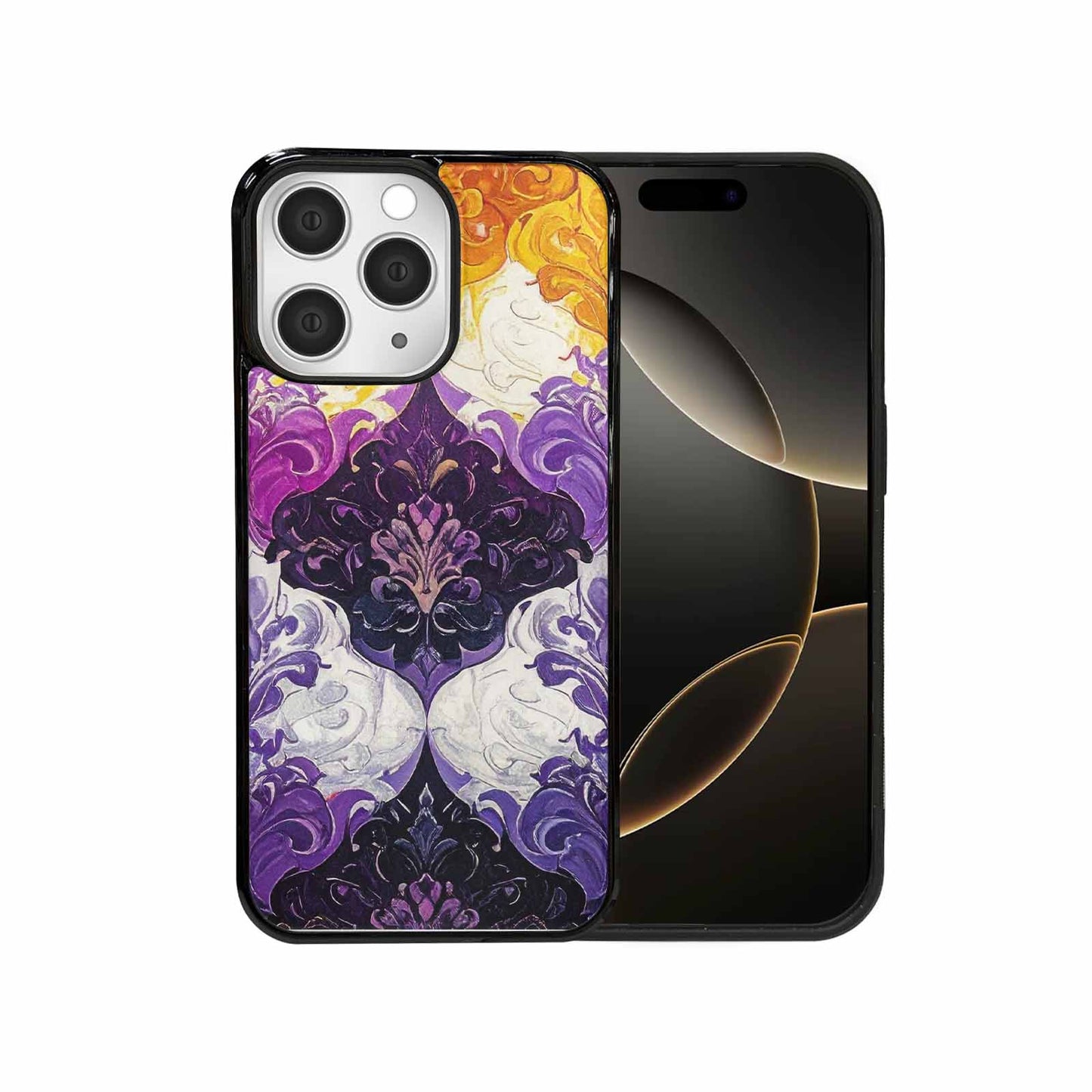 iPhone 15 Pro Max Case — Nonbinary Flag Color Theme Small Rainbow, Custom Phone Case