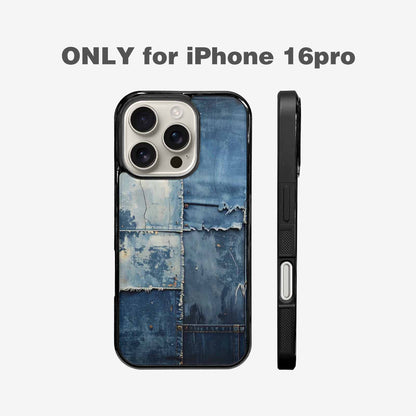 iPhone 16 Pro Case — Denim Distressed Textures Print Edge To, Original Design Phone Case
