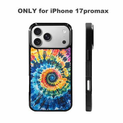 iPhone 17 Pro Max Case — Black &amp; Blue Ink Tie Dye, Custom Printed Phone Case