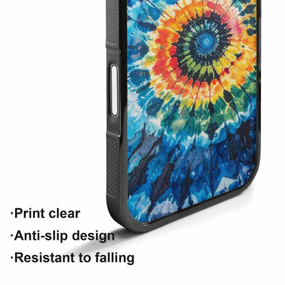 iPhone 17 Case — Black &amp; Blue Ink Tie Dye, Custom Printed Phone Case
