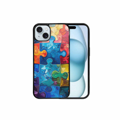 iPhone 15 Plus Case — Autism Puzzle Pieces Puzzle Piece Pattern, Original Design Phone Case