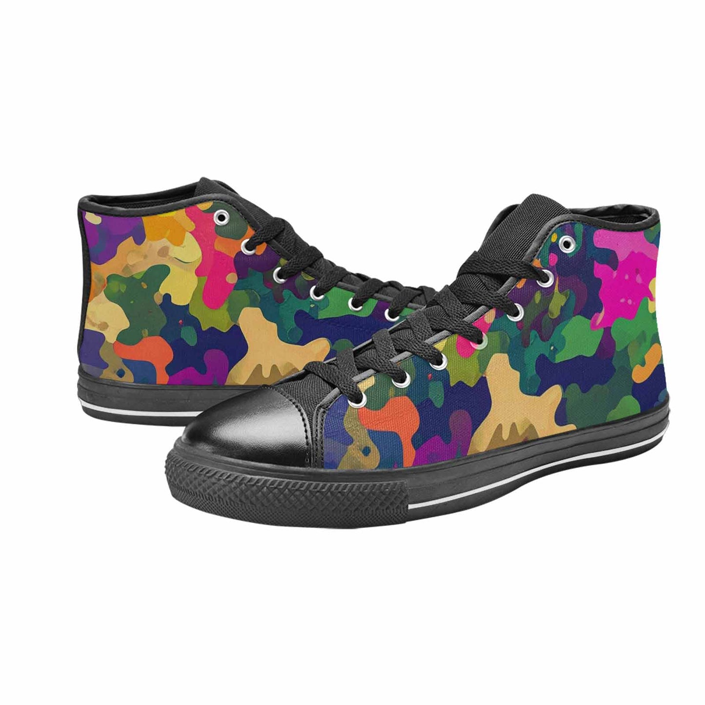 WOMEN'S Military Camouflage Blotch High Top Canvas Dreamcore Custom Sneakers