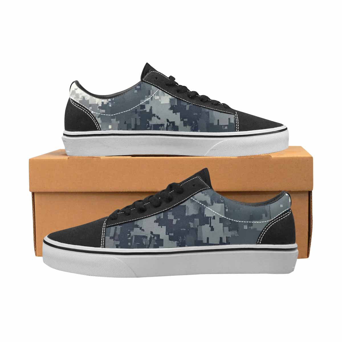 MEN'S Military Camouflage Blotch Canvas Lace-Up Vibrant Chaos Custom Sneakers