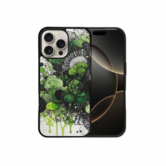 iPhone 16 Pro Max Case — Sea Creature Burst Black Green Ink, Custom Designed Case Cover