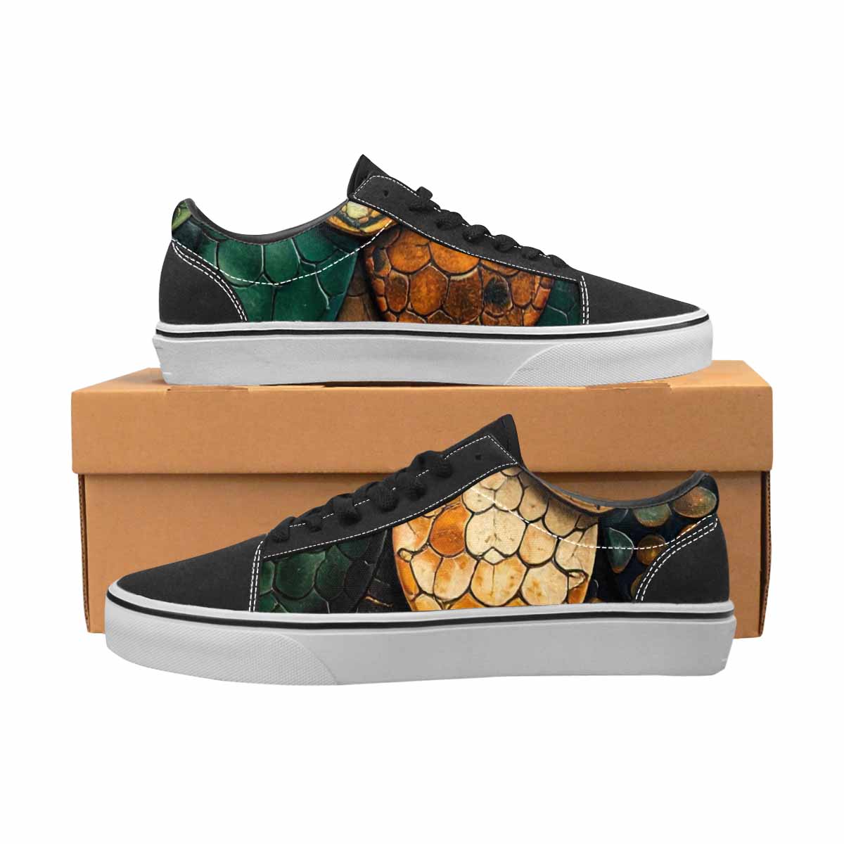 MEN'S Snake Skin Reptile Canvas Lace-Up Vivid Sneakers