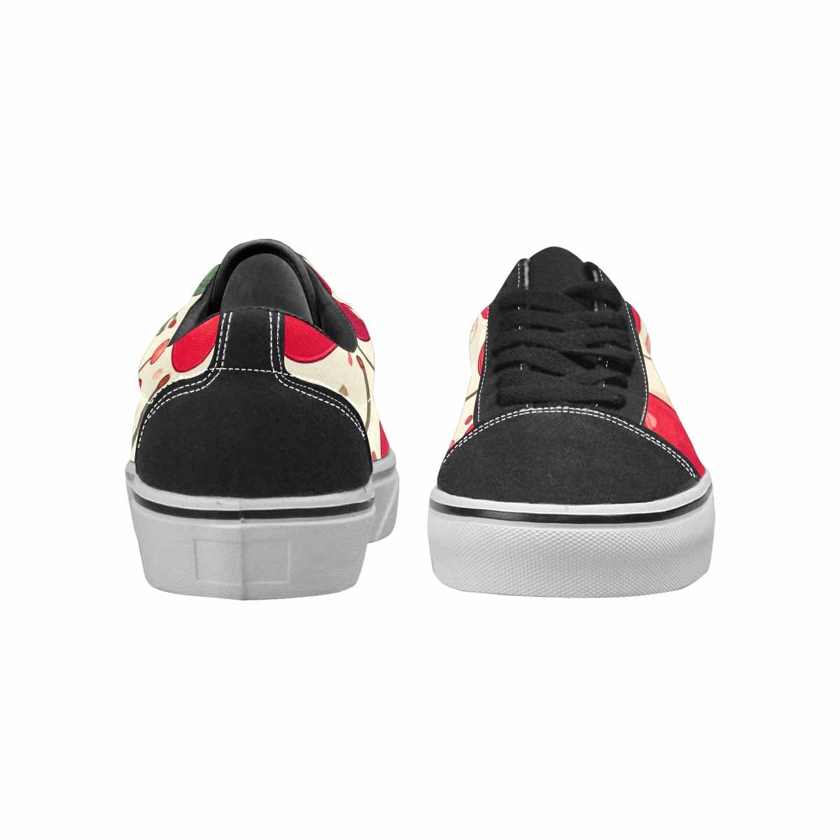 WOMEN'S Cherry Fruit Print Canvas Lace-Up Grunge Custom Sneakers