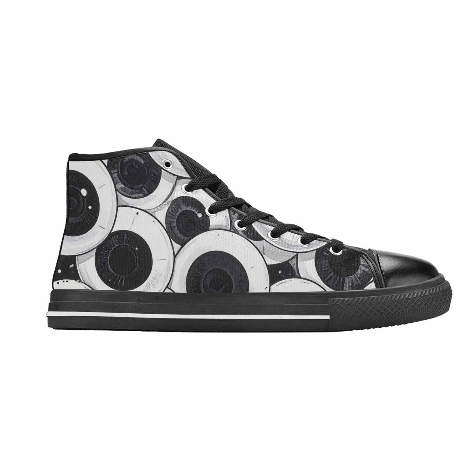 WOMEN'S Googly Cartoon Eyeballs High Top Canvas Neon Fantasy Shoes
