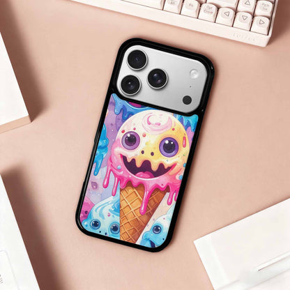 iPhone 17 Pro Case — Melting Icecream Cone Monster Original Art, Custom Designed Case Cover