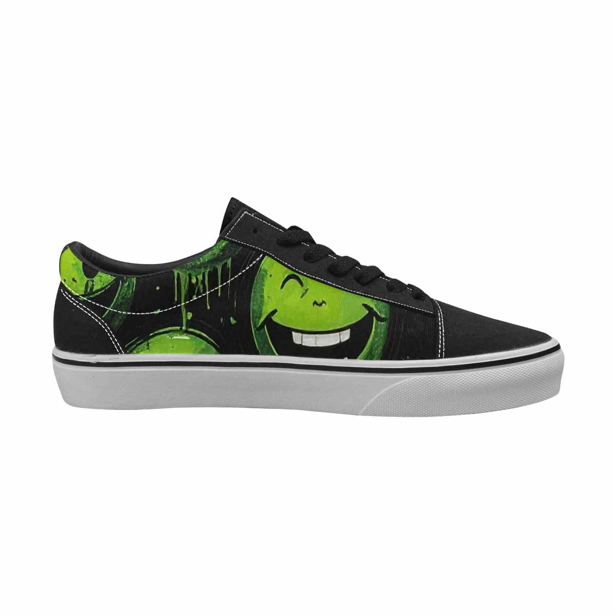 WOMEN'S Melting Moon Smiley Lace-Up Canvas Vivid Custom Sneakers