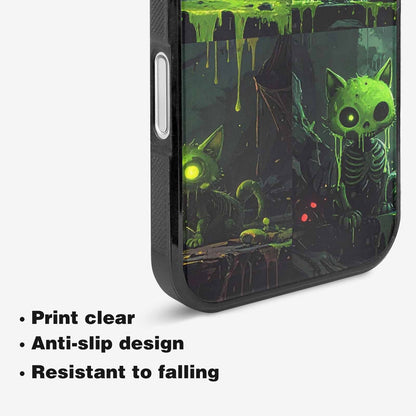 iPhone 16 Case — Toxic Melting Skeleton Cats Small Toxic, Custom Phone Case