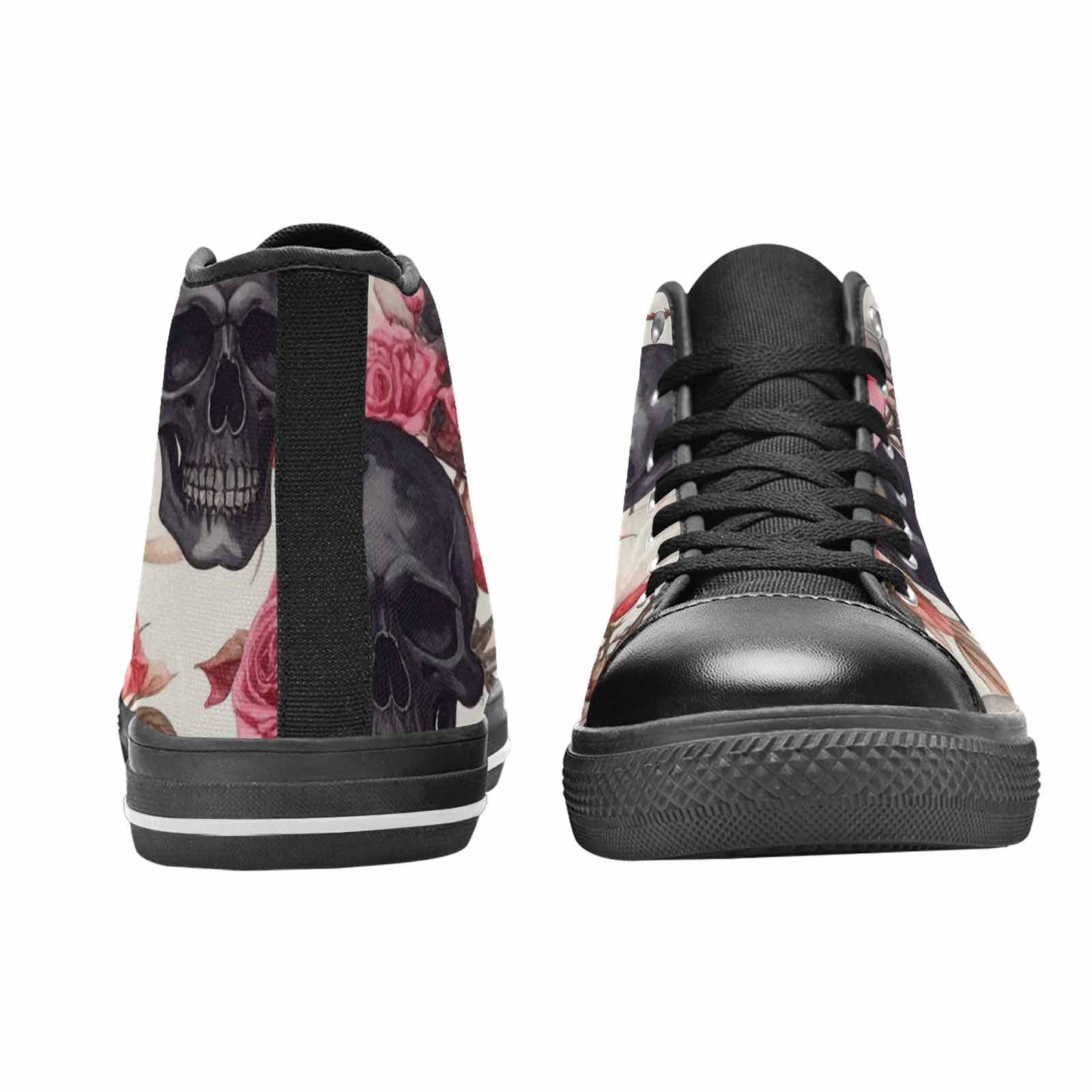MEN'S Skulls - Roses High Top Canvas Cottagecore Custom Shoes