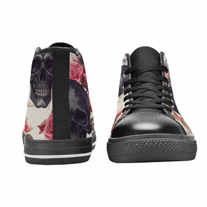MEN'S Skulls - Roses High Top Canvas Cottagecore Custom Shoes