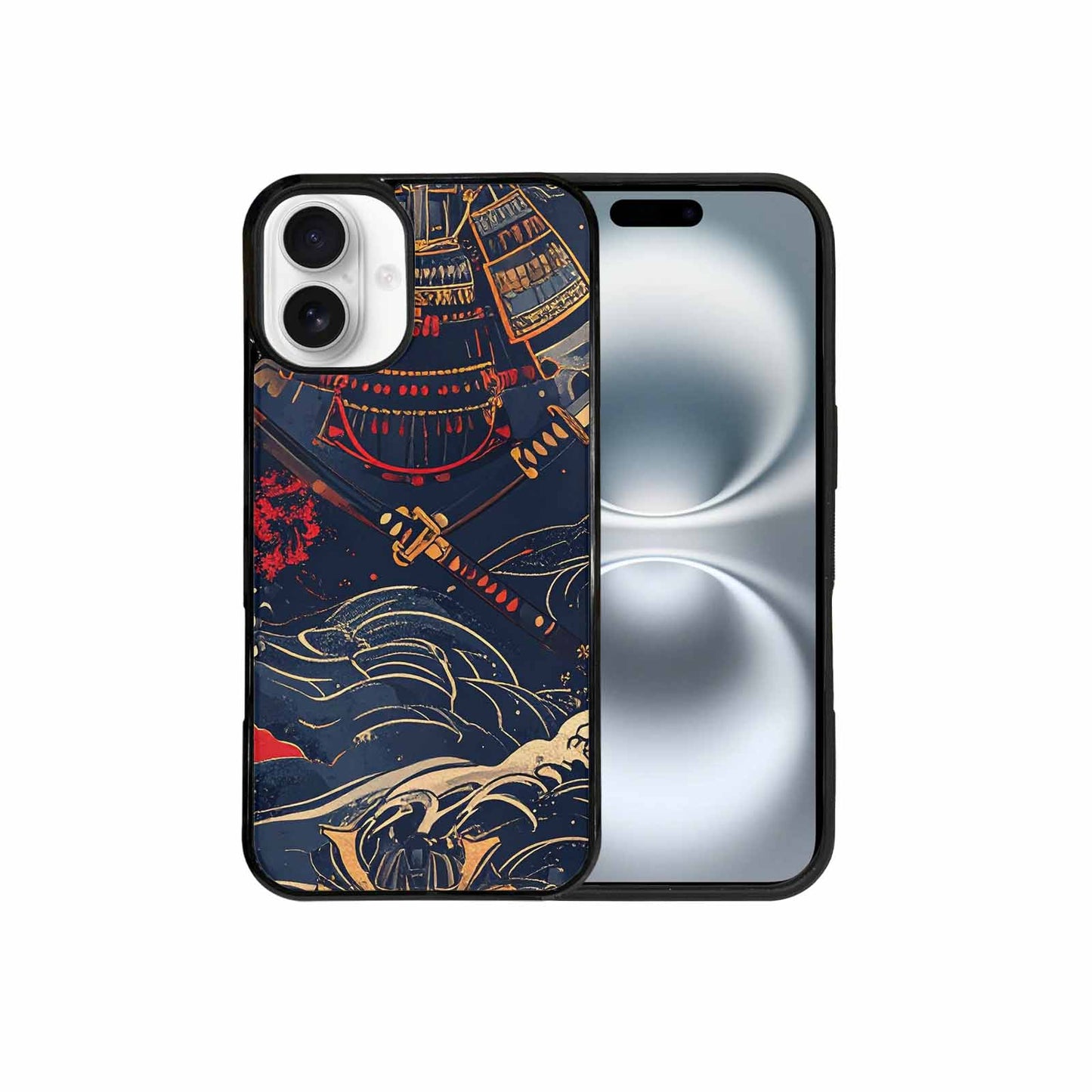 iPhone 16 Plus Case — Samurai Art Repeat Pattern, Original Design Phone Case