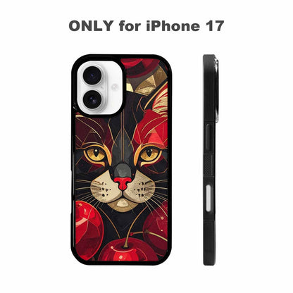 iPhone 17 Case — Retro Cherry Cat Retro Vintage, Customized Protective Case