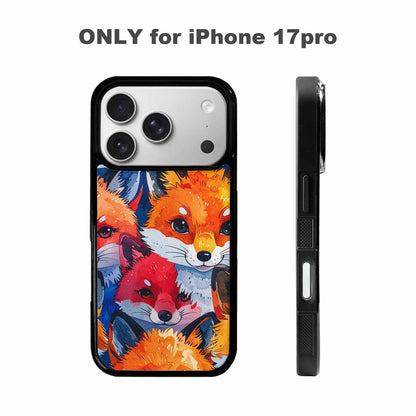 iPhone 17 Pro Case — Watercolor Kawaii Fox Faces Watercolor Abstract, Custom Made Phone Cover