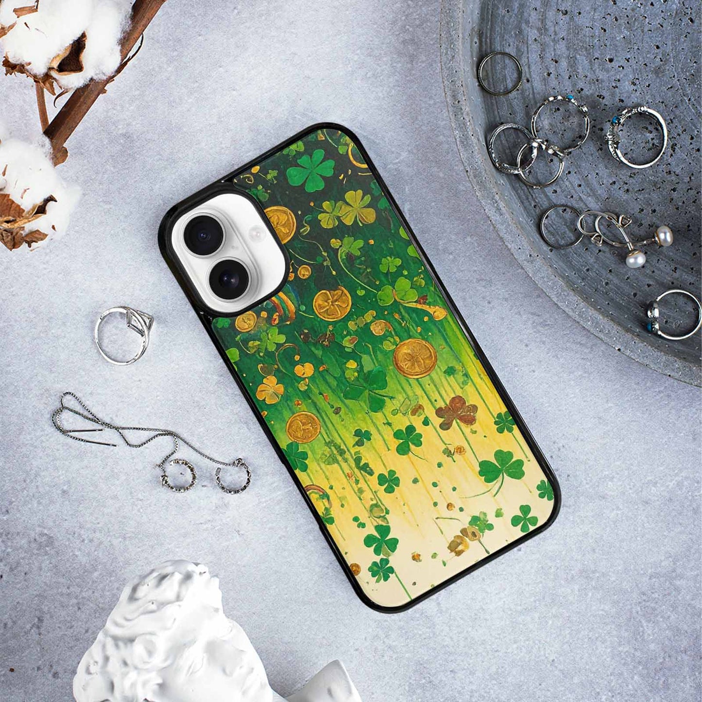 iPhone 16 Plus Case — St Patrick\'s Clover St Patrick\'s Clover, Custom Designed Case Cover