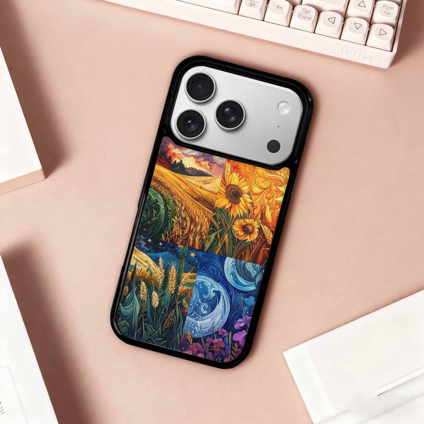 iPhone 17 Pro Case — Small Van Gogh Style Swirl Galaxy, Personalized Phone Case