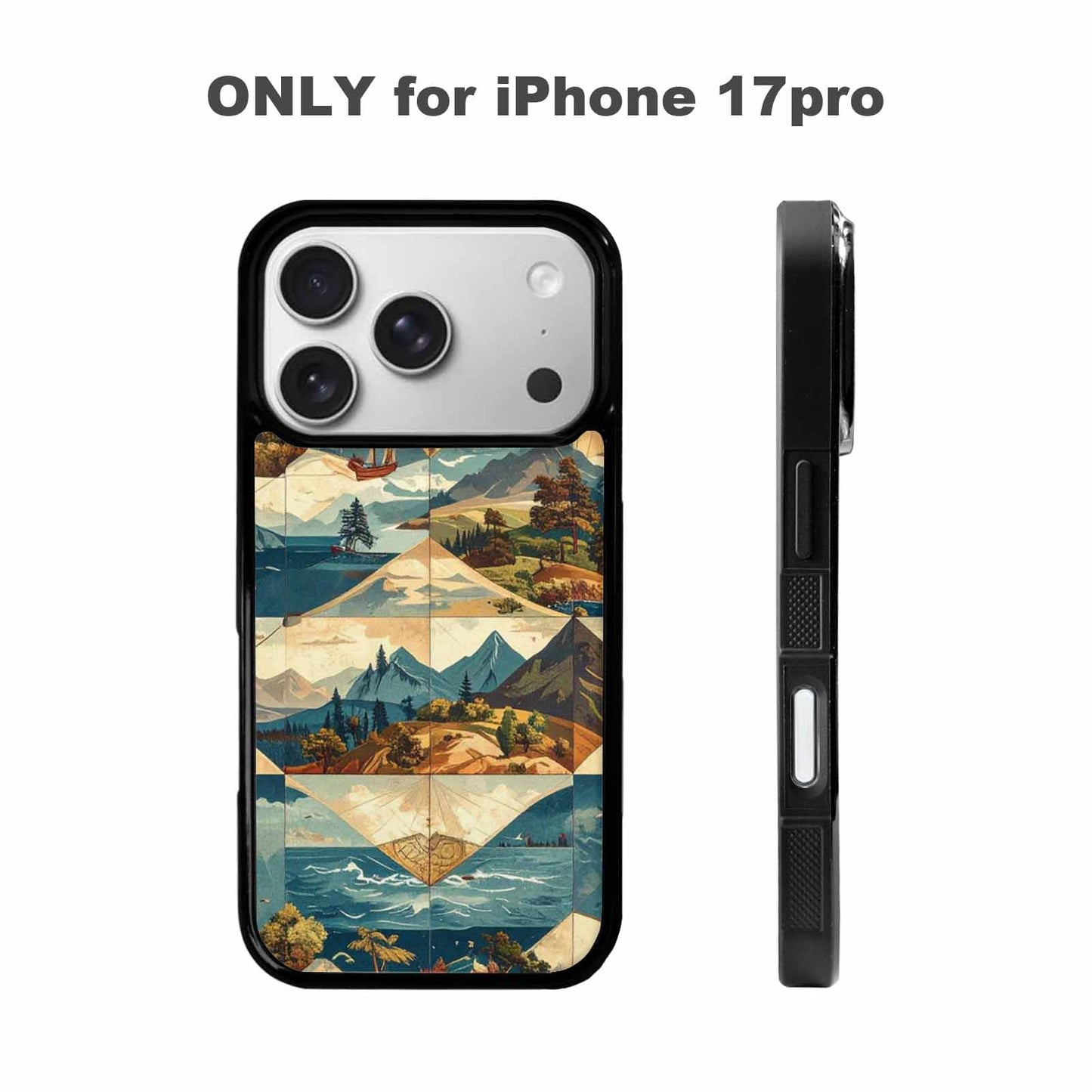 iPhone 17 Pro Case — Vintage Travel Artwork Pattern Retro Vintage, Customized Protective Case