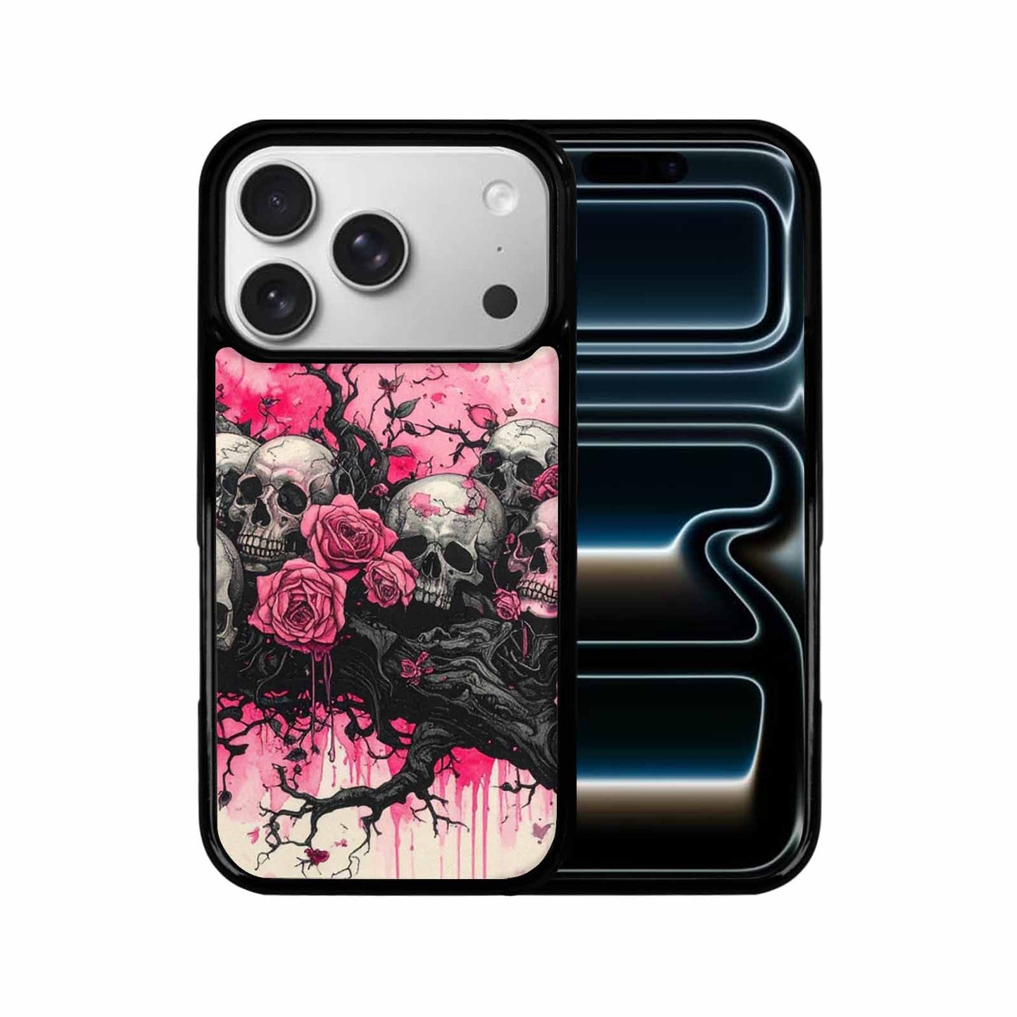 iPhone 17 Pro Case — Black Pink Ink Skull And Gothic, Custom Art Phone Cover