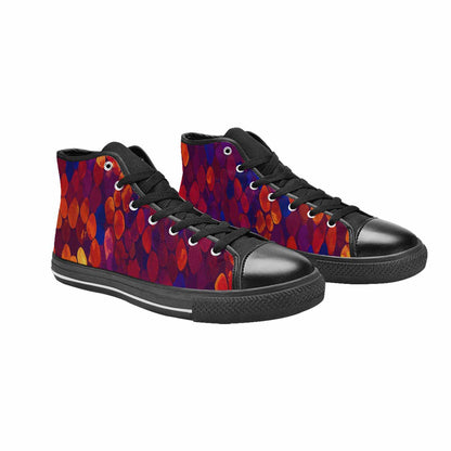 MEN'S Dark Snake Print High Top Canvas Surreal Custom Sneakers