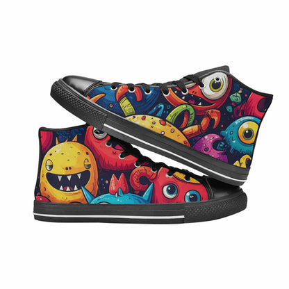 MEN'S Cartoon Monster Character High Top Canvas Neon Fantasy Custom Sneakers