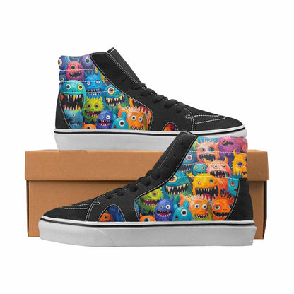 WOMEN'S Monsters High Top Canvas Bold Print Aesthetic Handmade Custom Shoes