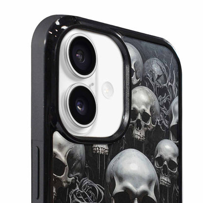 iPhone 17 Case — Grey Dark Black And Gothic Skulls, Custom Designed Case Cover