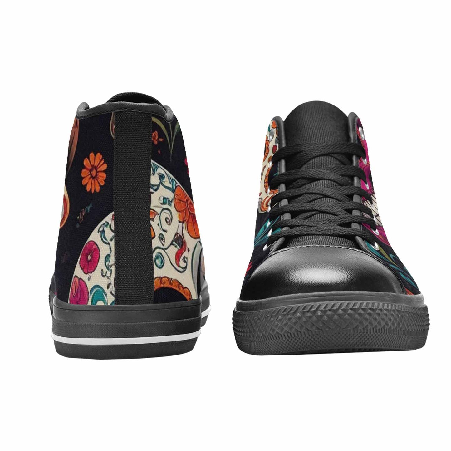 MEN'S Dia De Los Muertos Sugar Skull High Top Canvas Surreal Custom Shoes